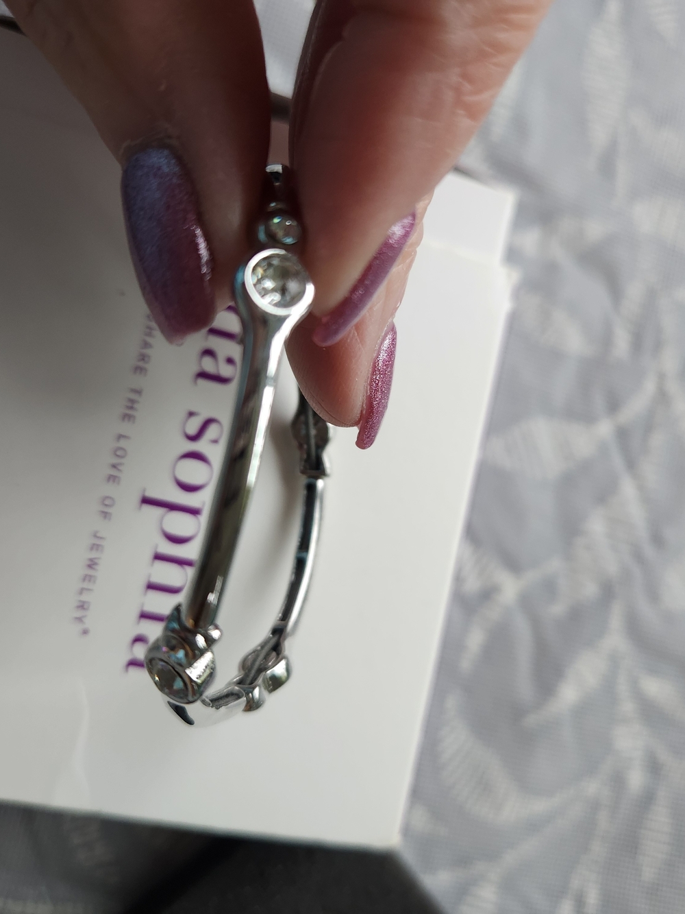 lia sophia cloud nine stretch bracelet Silver Crystal-Accented